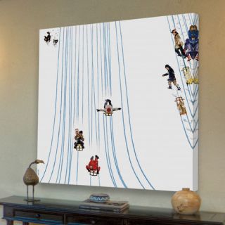Sledding Designs in the Snow by John Falter Painting Print on Canvas