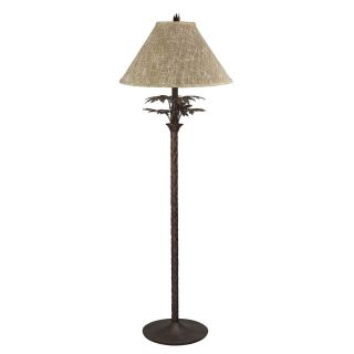 Axis 61 in 3 Way Switch Dark Bronze Torchiere Indoor Floor Lamp with Fabric Shade