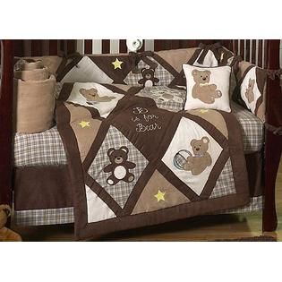 Sweet Jojo Designs  Teddy Bear Chocolate Collection 9pc Crib Bedding