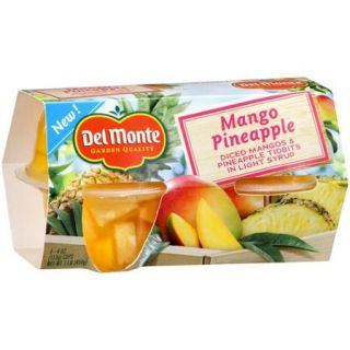 Del Monte Mango Pineapple Tidbits in Light Syrup Cups, 4 oz, 4 ct