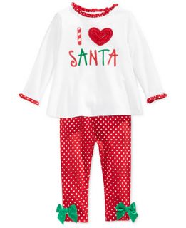 First Impressions Baby Girls 2 Piece Long Sleeve I Heart Santa Tunic