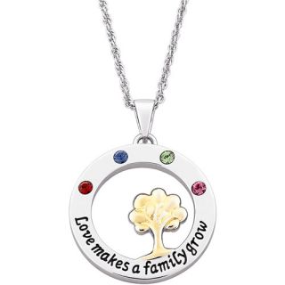 Personalized Mother's "Love Makes A Family Grow" Birthstone Pendant