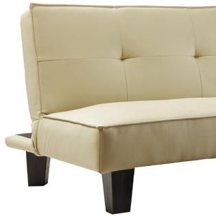 Oxford Creek  Convertible Futon in Soft Beige Faux Leather