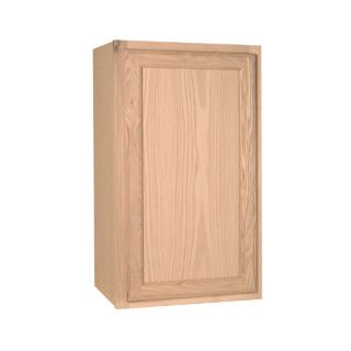 Project Source 18 in W x 30 in H x 12 in D Unfinished Brown Oak Door Wall Cabinet