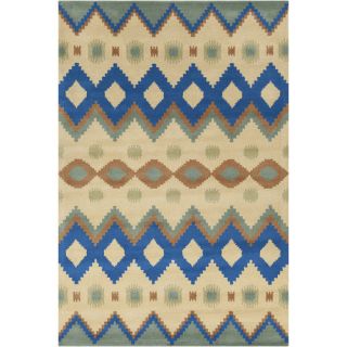 Allie Hand Tufted Wool Yellow/navy Blue Area Rug