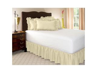 500 Thread Count 100% Egyptian Cotton Solid Ivory Twin XXL Ruffle Bed Skirt with 25" Drop Length