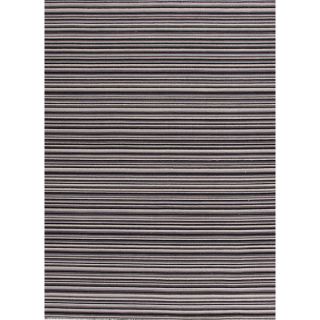Flat Weave Stripe Pattern Black/Ivory (9x12)   PV16 Area Rug