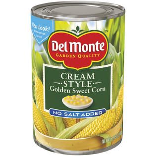 DEL MONTE Cream Style Golden Sweet No Salt Added Corn   Food & Grocery