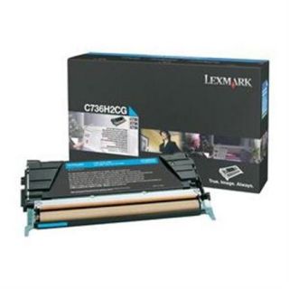 Lexmark C736H2CG Lexmark Cyan High Yield Toner Cartridge   Laser   10000 Page   Cyan