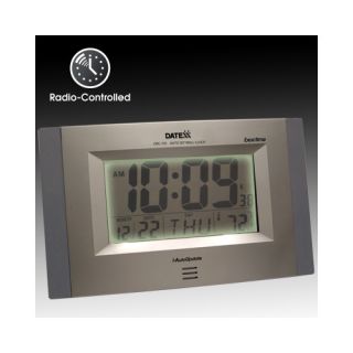 Radio Control Wall Clock with LCD Calendar, Temperature