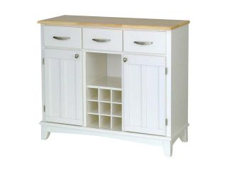 Home Styles 5100 0021 White Buffet Server with Natural Wood Top
