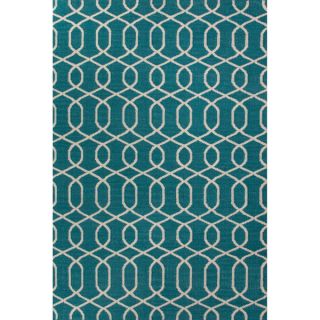 Durable Handmade Geometric pattern Blue/ Ivory Wool Rug (2 x 3