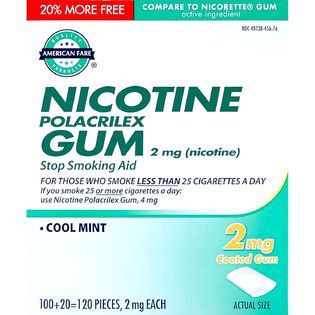 American Fare  Nicotine Gum Mint 2Mg 120 Count