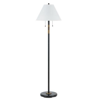 Axis 59 in 3 Way Switch Dark Bronze Torchiere Indoor Floor Lamp with Fabric Shade