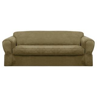Maytex Piped Suede Slipcover Loveseat