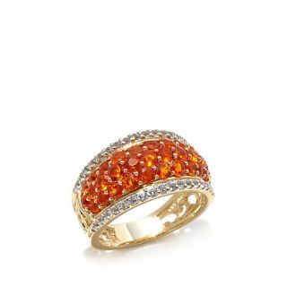 Victoria Wieck 10K Mexican Fire Opal and White Topaz Ring   7947504
