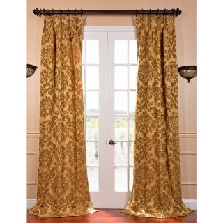 Astoria Gold and Bronze Faux Silk Jacquard French Pleated Curtains