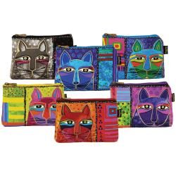 Whiskered Cats 9 1/4 x 6 3/4 Cosmetic Bag Zipper Top Assortment
