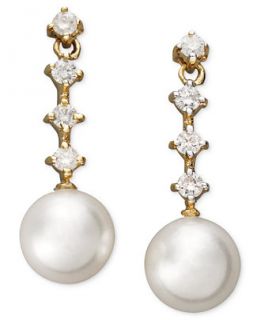 Belle de Mer 14k Gold Earrings, Cultured Freshwater Pearl (8mm) and