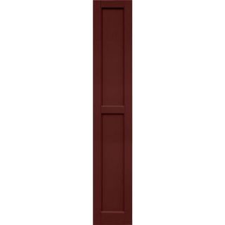 Winworks Wood Composite 12 in. x 69 in. Contemporary Flat Panel Shutters Pair #650 Board and Batten Red 61269650