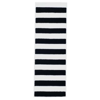 Lavish Home Breton Stripe Black and White Area Rug