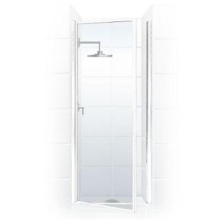 Coastal Shower Doors Legend Series 26 in. x 64 in. Framed Hinged Shower Door in Platinum with Clear Glass L26.66P C