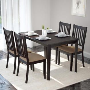 CorLiving Atwood 5pc Dining Set with Beige Microfiber Chairs   Home