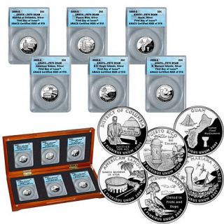 2009 PR70 DCAM First Day of Issue Silver DC and Territorial State Quarters   6    5468412