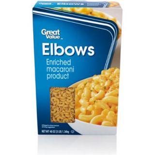 Great Value Elbow Macaroni Enriched Macaroni Product, 3 Lb