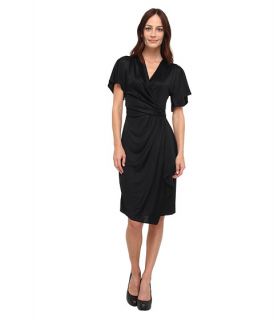 versace collection short sleeve draped dress
