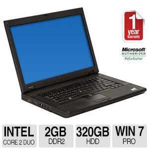 Dell E5500 Intel Core 2 Duo 2GB Memory 320GB HDD 15.4 Notebook Windows 7 Professional 64 Bit (Off Lease)   RB 825633305120
