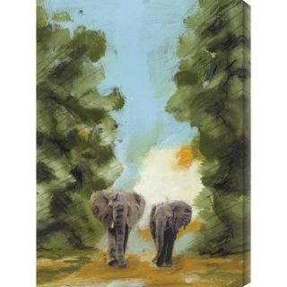 Gallery Direct 'Nightfall Among the Elephants I' by T. Graham Painting Print on Wrapped Canvas