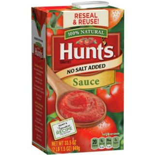 Hunt's No Salt Added Tomato Sauce, 33.5 oz