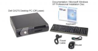 Dell Optiplex GX270 Desktop PC   Intel Pentium 4 2.8GHz, 512MB DDR, 80GB HDD, DVD ROM, Windows XP Pro 32 bit (Off Lease)