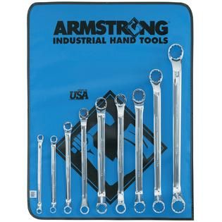 Armstrong 9 pc. 12 pt. Full Polish 45 degree Offset Box Wrench Set in
