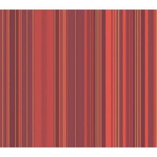 The Wallpaper Company 56 sq. ft. Red Metallic Stripe Wallpaper WC1281118