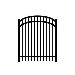 Jerith Jefferson 5 ft. W x 5.5 ft. H Single Walk Aluminum Black Arched Gate DISCONTINUED RS60B20260AG