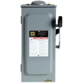 Square D 60 Amp 240 Volt 3 Pole Fusible Outdoor General Duty Safety Switch D322NRB