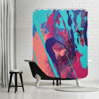 Aqua Splatters Shower Curtain by Americanflat