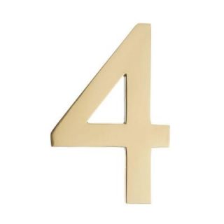 Architectural Mailboxes 5 In. Polished Brass House Number 4 3585PB 4