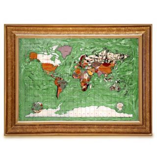 Alexander Kalifano Gemstone Globe Map with Opalite Ocean Showcased in