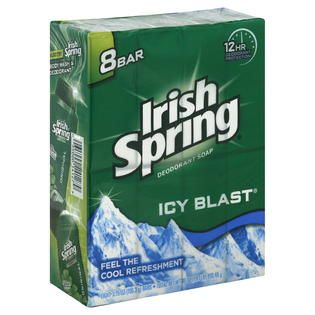 Irish Spring Deodorant Soap, Icy Blast, 8   3.75 oz (106.3 g) bars [30