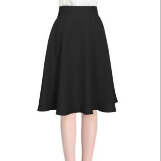 Allegra K Women's High Waist Midi Full Skirt Black (Size XL / 16)