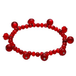 Alexa Starr Red Faceted Glass and Catseye Bead Bracelet   15774787