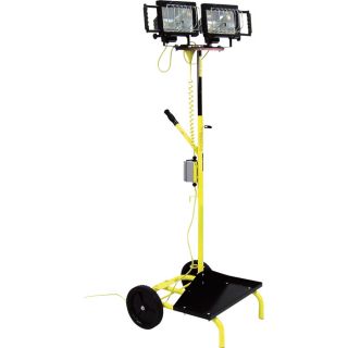 Fostoria Portable Dual Head Utility Cart Light Stand — Halogen, 1000 Watts, 22,000 Lumens, Model# PUL-1000Q-CD  Portable Work Lights