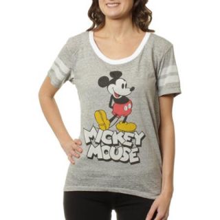 Disney Juniors Mickey Mouse Sporty Athletic Burnwash with Sleeve Stripes