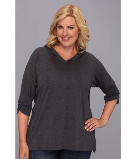 Columbia Plus Size See Through You Burnout Hoodie Grill Floral