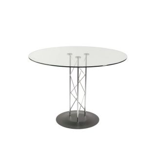 Trave B Black with Clear Glass Dining Table   17816555  
