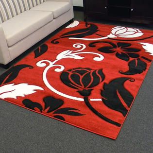 Hollywood design 291 area rug 5x7   Red   Home   Home Decor   Rugs