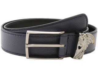 versace collection calfskin belt with silver medusa